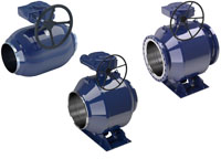 vexve steel ball valves, full bore with gears and actuators